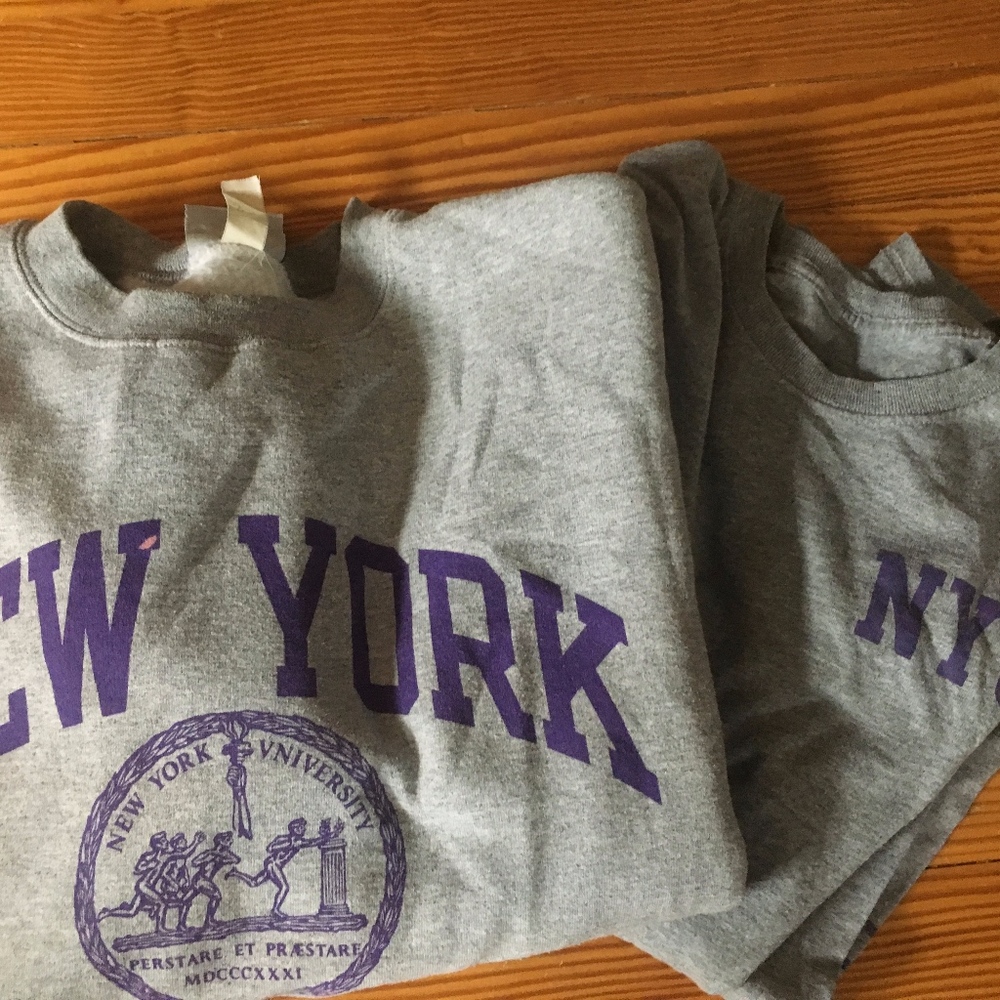 NYU Crew Neck Sweatshirt and Long Sleeve T- Shirt